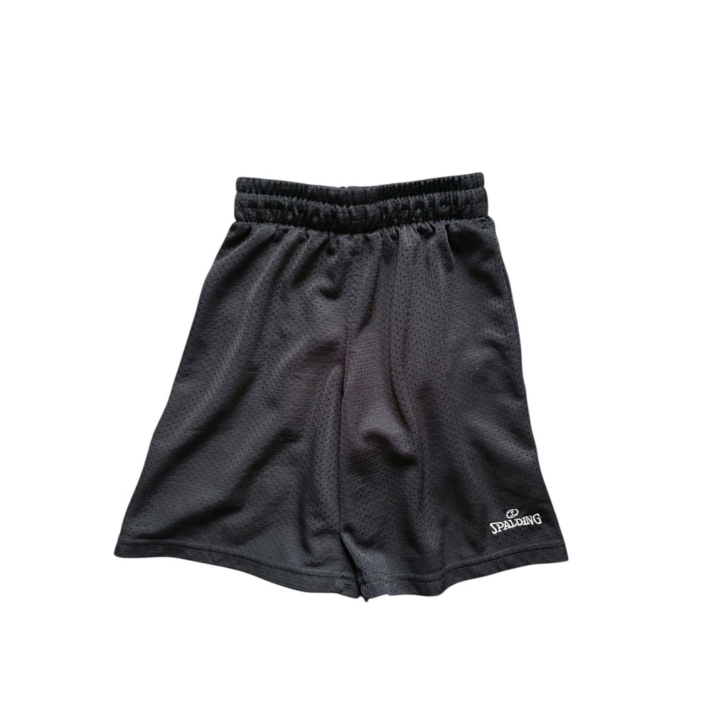 Spalding Youth‎ Shorts Size 7 Black Mesh Athletic Basketball Elastic Waist